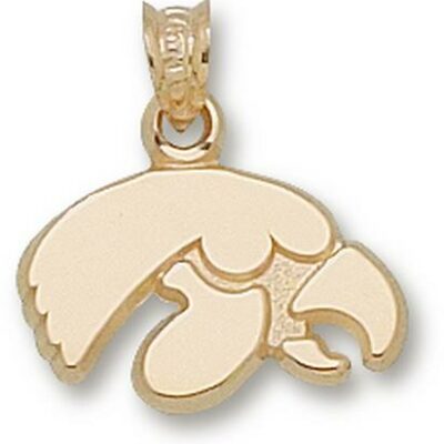 Iowa Hawkeyes "Hawk Face" Pendant - 14KT Gold Jewelry