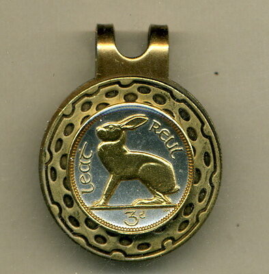 Ireland 3 Pence "Rabbit" Two Tone Coin Golf Ball Marker