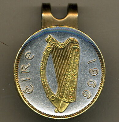 Irish 1/2 Penny "Harp" Two Tone Coin Golf Ball Marker