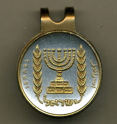 Israel 1/2 Lirah "Menorah" Two Tone Coin Golf Ball Marker