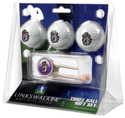 James Madison Dukes 3 Golf Ball Gift Pack with Cap Tool