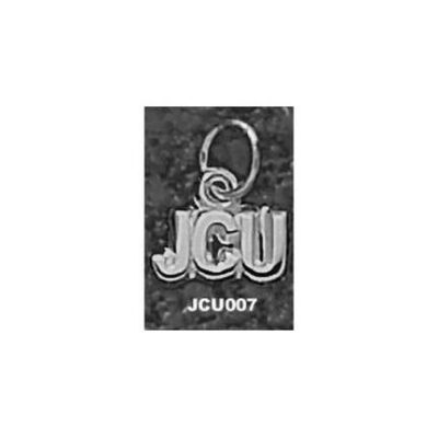 John Carroll Blue Streaks Horizontal "JCU" 3/16" Charm - Sterling Silver Jewelry