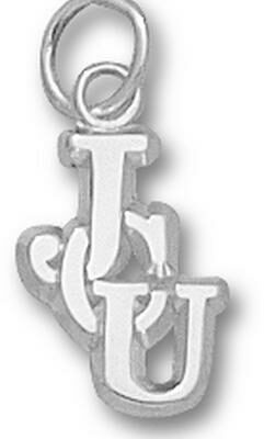 John Carroll Blue Streaks Interlocked "JCU" 1/2" Charm - Sterling Silver Jewelry