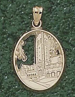 John Carroll Blue Streaks Oval "Grasselli Tower" 3/4" Pendant - 10KT Gold Jewelry