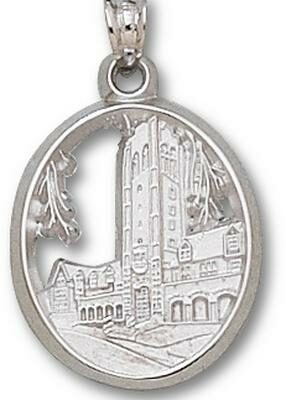 John Carroll Blue Streaks Oval "Grasselli Tower" 3/4" Pendant - Sterling Silver Jewelry