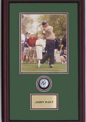 John Daly 8" x 10" Photograph with Autographed Golf Ball in a Deluxe Shadow Box