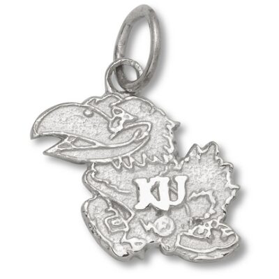 Kansas Jayhawks 3-D "Jayhawk" 7/16" Charm - Sterling Silver Jewelry