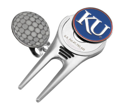 Kansas Jayhawks Divot Tool Hat Clip with Golf Ball Marker (Set of 2)