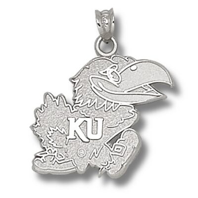 Kansas Jayhawks "Jayhawk" 3/4" Pendant - Sterling Silver Jewelry