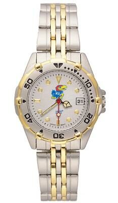 Kansas Jayhawks "Jayhawk" All Star Watch with Stainless Steel Band - Women's