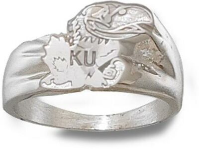 Kansas Jayhawks "Jayhawk" Men's Ring Size 10 1/2 - Sterling Silver Jewelry