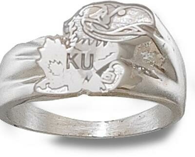 Kansas Jayhawks "Jayhawk" Men's Ring Size 10 1/2 - Sterling Silver Jewelry