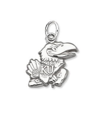 Kansas Jayhawks Molded "Jayhawk" 7/16" Charm - Sterling Silver Jewelry