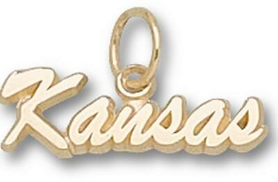 Kansas Jayhawks Script "Kansas" Charm - 14KT Gold Jewelry