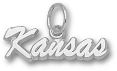 Kansas Jayhawks Script "Kansas" Charm - Sterling Silver Jewelry