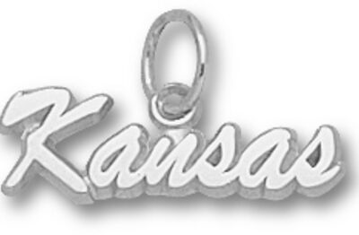 Kansas Jayhawks Script "Kansas" Charm - Sterling Silver Jewelry