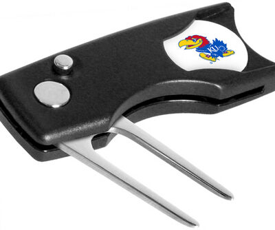 Kansas Jayhawks Spring Action Divot Tool with Golf Ball Marker (Set of 2)