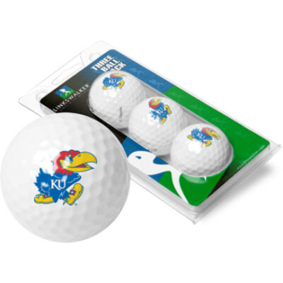 Kansas Jayhawks Top Flite XL Golf Balls 3 Ball Sleeve (Set of 3)