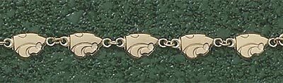 Kansas State Wildcats 1/4" "Powercat" 7.25" Bracelet - 10KT Gold Jewelry