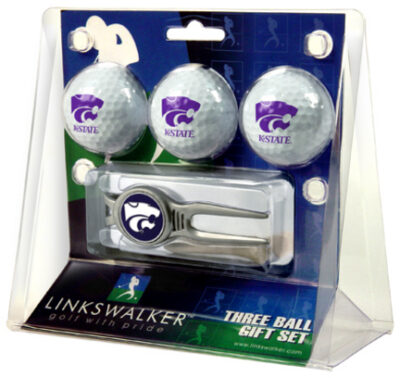 Kansas State Wildcats 3 Ball Golf Gift Pack with Kool Tool