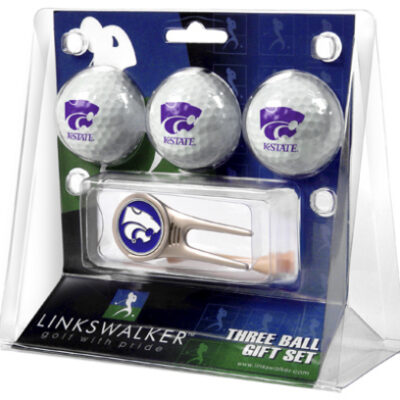 Kansas State Wildcats 3 Golf Ball Gift Pack with Cap Tool