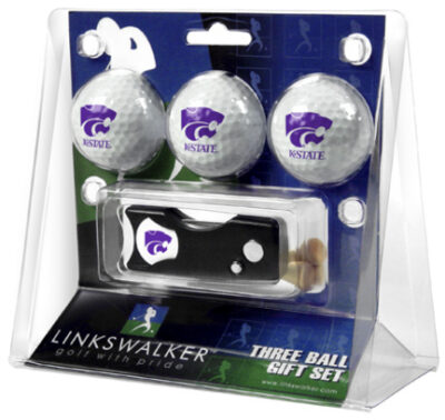 Kansas State Wildcats 3 Golf Ball Gift Pack with Spring Action Tool