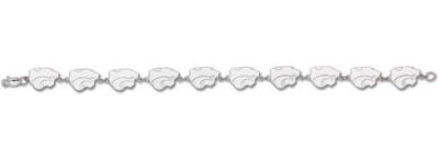 Kansas State Wildcats 3/8" "Powercat" 7 3/8" Bracelet - Sterling Silver Jewelry