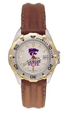 Kansas State Wildcats "Kansas St with PCat" All Star Watch with Leather Band - Women's