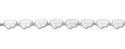 Kansas State Wildcats "Power Cat" 1/2" 7.5" Bracelet - Sterling Silver Jewelry