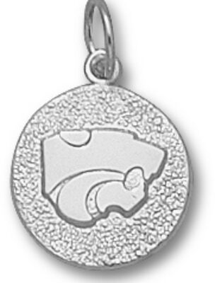 Kansas State Wildcats "Power Cat" Disk Charm - Sterling Silver Jewelry