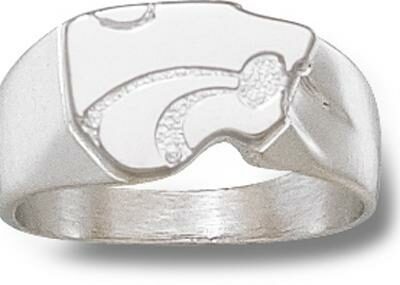 Kansas State Wildcats "Power Cat" Men's Ring Size 10 1/2 - Sterling Silver Jewelry