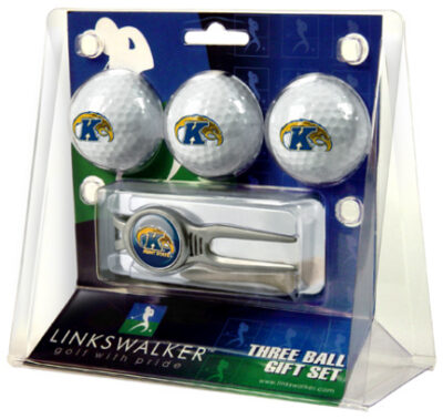 Kent State Golden Flashes 3 Ball Golf Gift Pack with Kool Tool