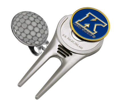 Kent State Golden Flashes Divot Tool Hat Clip with Golf Ball Marker (Set of 2)