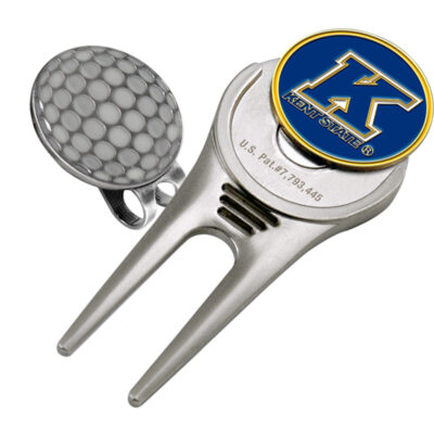 Kent State Golden Flashes Divot Tool Hat Clip with Golf Ball Marker (Set of 2)