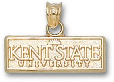 Kent State Golden Flashes "Kent State University" Sun Logo Pendant - 10KT Gold Jewelry