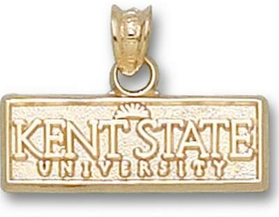 Kent State Golden Flashes "Kent State University" Sun Logo Pendant - 10KT Gold Jewelry