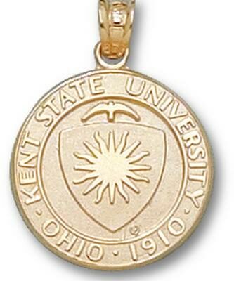 Kent State Golden Flashes "Seal" Pendant - 10KT Gold Jewelry