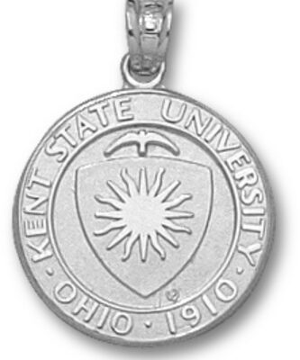 Kent State Golden Flashes "Seal" Pendant - Sterling Silver Jewelry