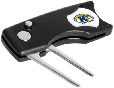 Kent State Golden Flashes Spring Action Divot Tool with Golf Ball Marker (Set of 2)