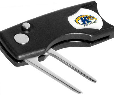 Kent State Golden Flashes Spring Action Divot Tool with Golf Ball Marker (Set of 2)