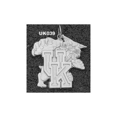 Kentucky Wildcats Modeled Giant 1 3/4" W x 1 3/4" H "UK Wildcat" Pendant - Sterling Silver Jewelry