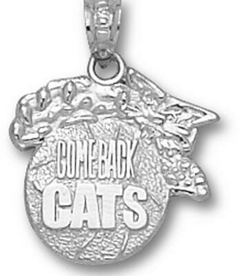 Kentucky Wildcats Modeled "Wildcat Comeback Cats" Pendant - Sterling Silver Jewelry