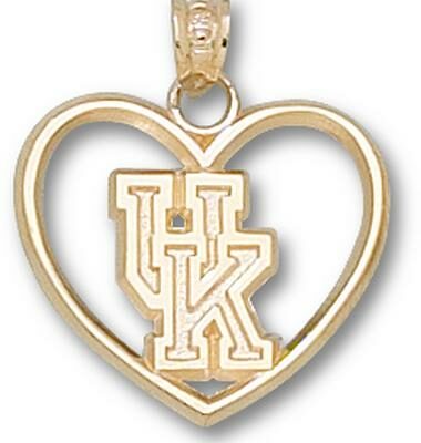 Kentucky Wildcats "UK" Heart Pendant - 10KT Gold Jewelry