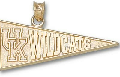 Kentucky Wildcats "UK Wildcat Pennant" Pendant - 10KT Gold Jewelry