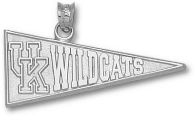 Kentucky Wildcats "UK Wildcat Pennant" Pendant - Sterling Silver Jewelry