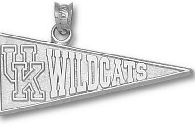 Kentucky Wildcats "UK Wildcat Pennant" Pendant - Sterling Silver Jewelry