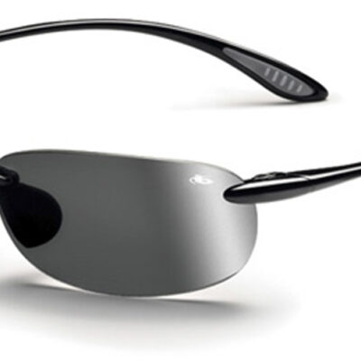 Kickback Sunglasses with Shiny Black Frames and Polarized TNS Gun Lenses from Bolle