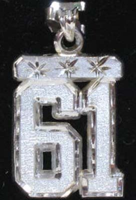 Large 3/4" Double Number Diamond Cut Pendant - Sterling Silver Jewelry