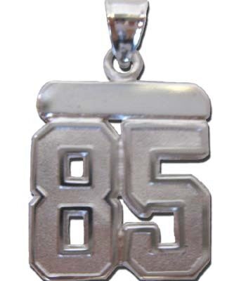 Large 3/4" Polished Double Number Polished Pendant - Sterling Silver Jewelry