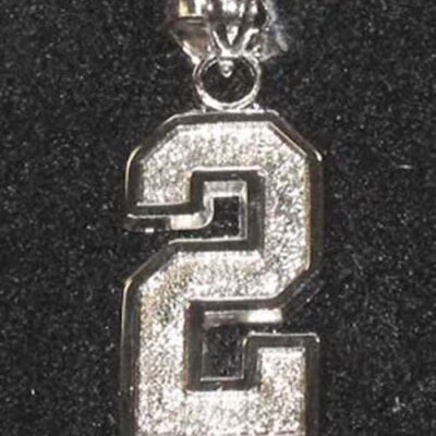 Large 3/4" Polished Single Number Polished Pendant - Sterling Silver Jewelry